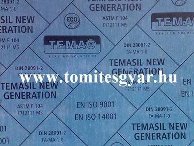 Temasil NG 250 °C tömítő lemez - tömítő tábla 10 MPA 750x750x5,0 mm - Tömítésgyár Webshop